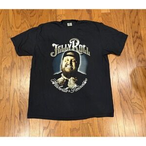 Jelly Roll T Shirt Mens Black Beautifully Broken 2024 Tour  Country Music 2XL